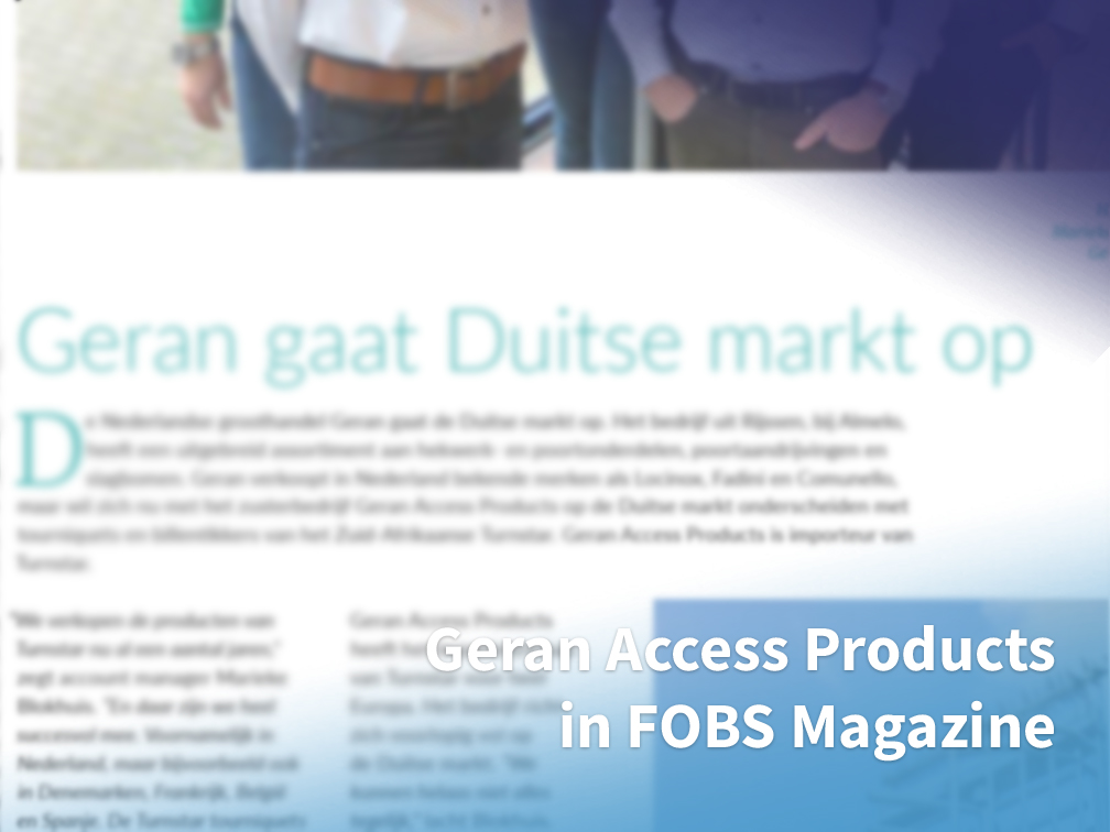 Geran Acccess Products B.V. in FOBS magazine