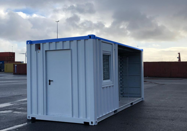 Dubbele tourniquet met looppoort in 20 ft. container | Geran Access Products B.V.