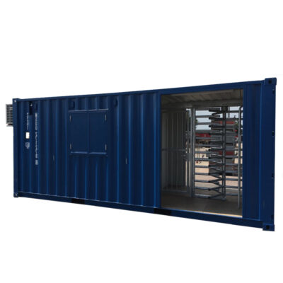 Tourniquet met looppoort in 20ft container - Geran Access Products B.V.
