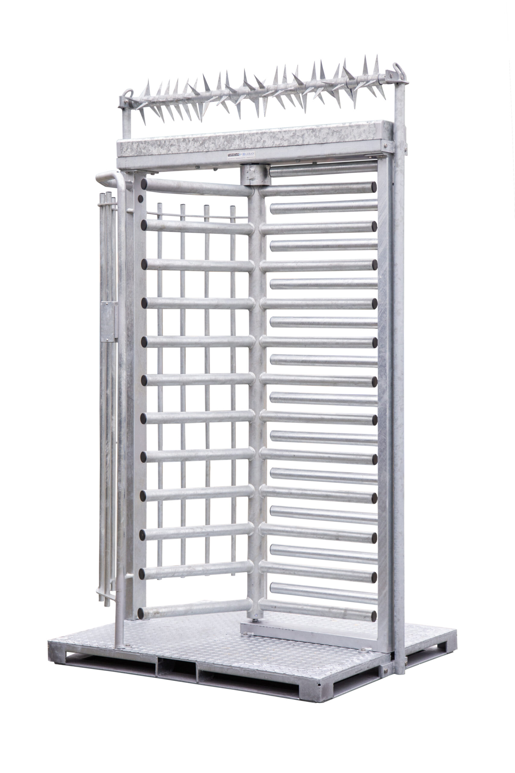 Mobile turnstile on footplate - With rotating safety protection | Geran Access Products B.V.