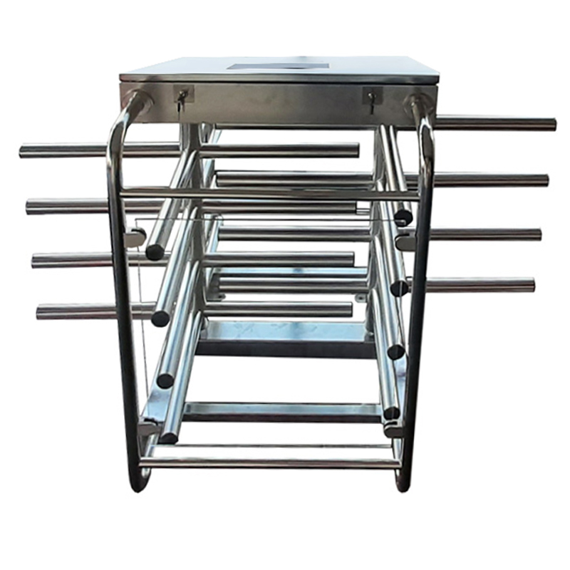 Double turnstile door with platform - half height - 4 arm - stainless steel | Geran Access Products B.V.